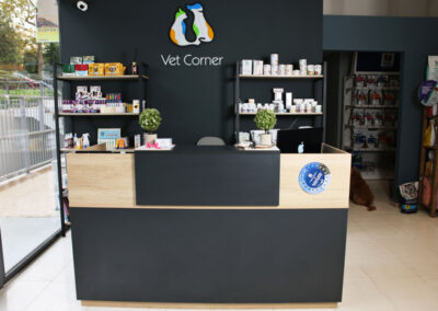 Ο χώρος υποδοχής του κτηνιατρείου Vet Corner